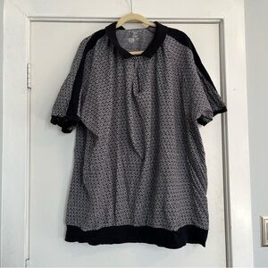 Shaquille O’Neal Black White Gray Polo Shirt quarter zip 3XL men’s